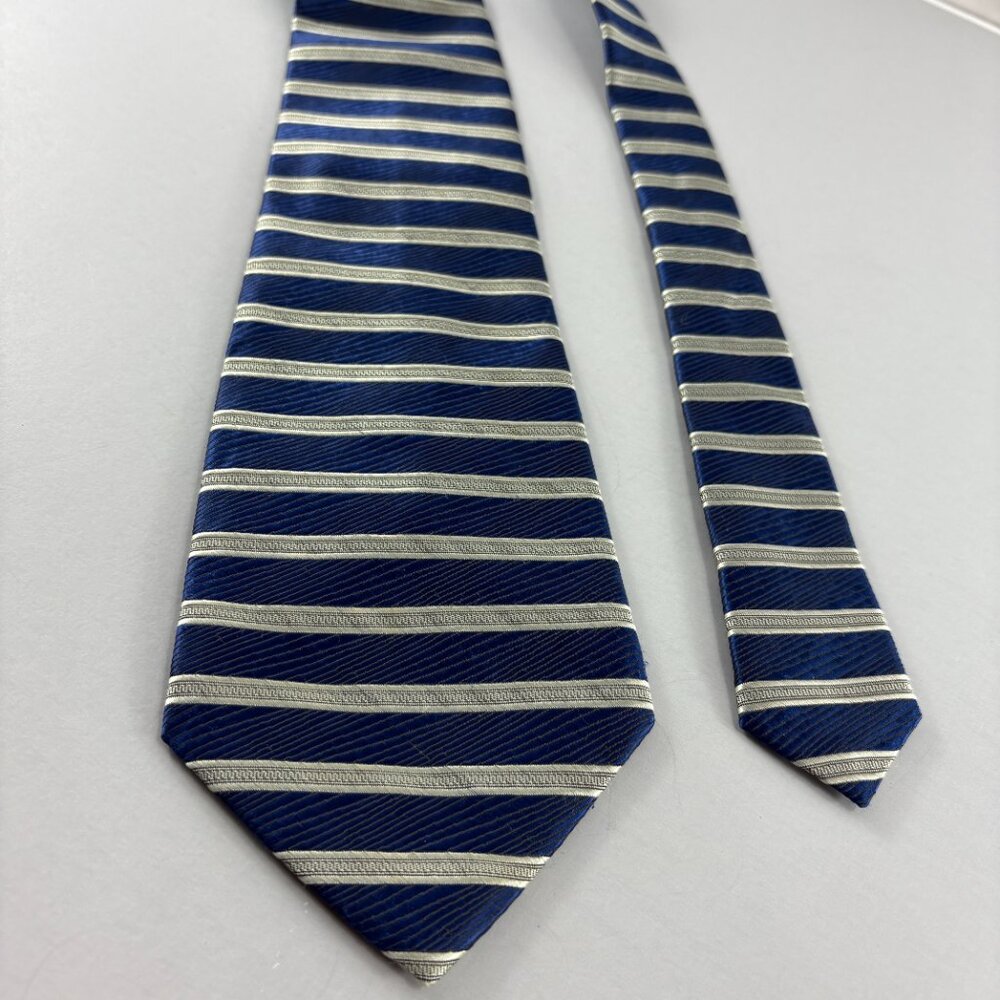 Roberta Baldini Blue / Silver Striped Men's Tie 4" x 60"